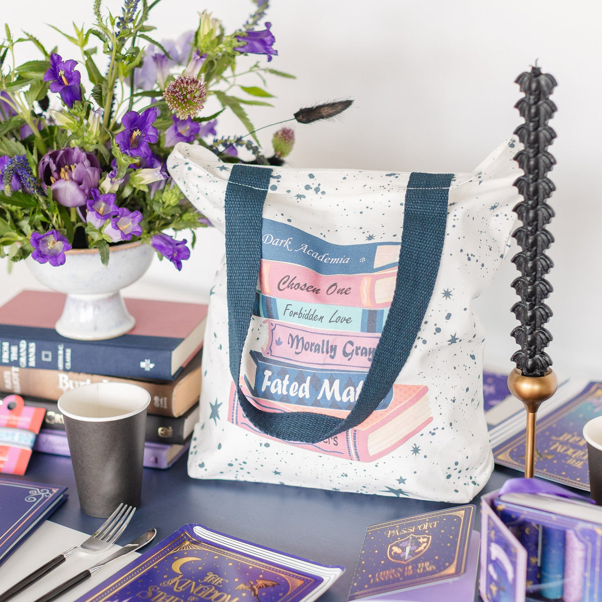 Romantasy Books Themed Tote, Jollity & Co