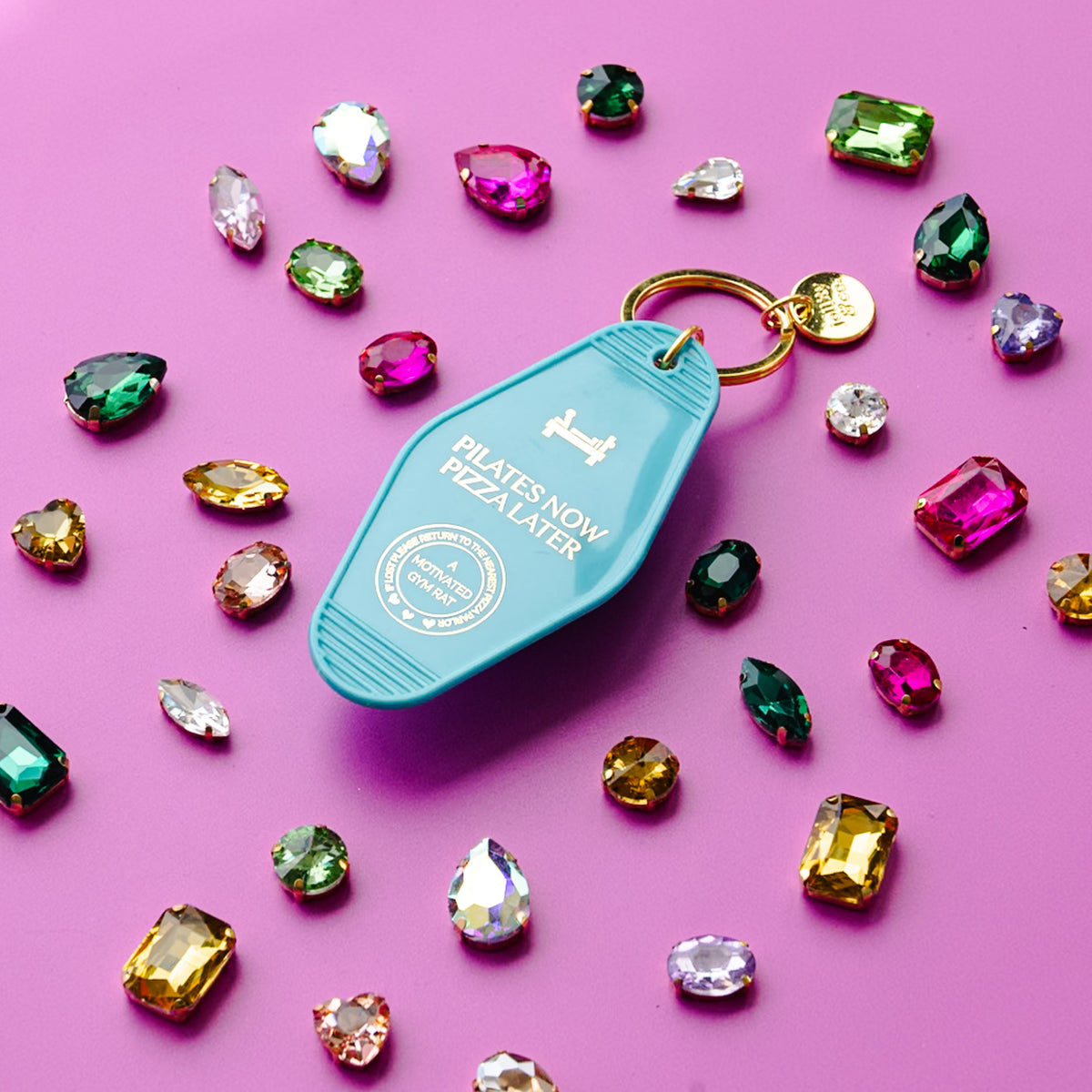Pilates Now Pizza Later Keychain