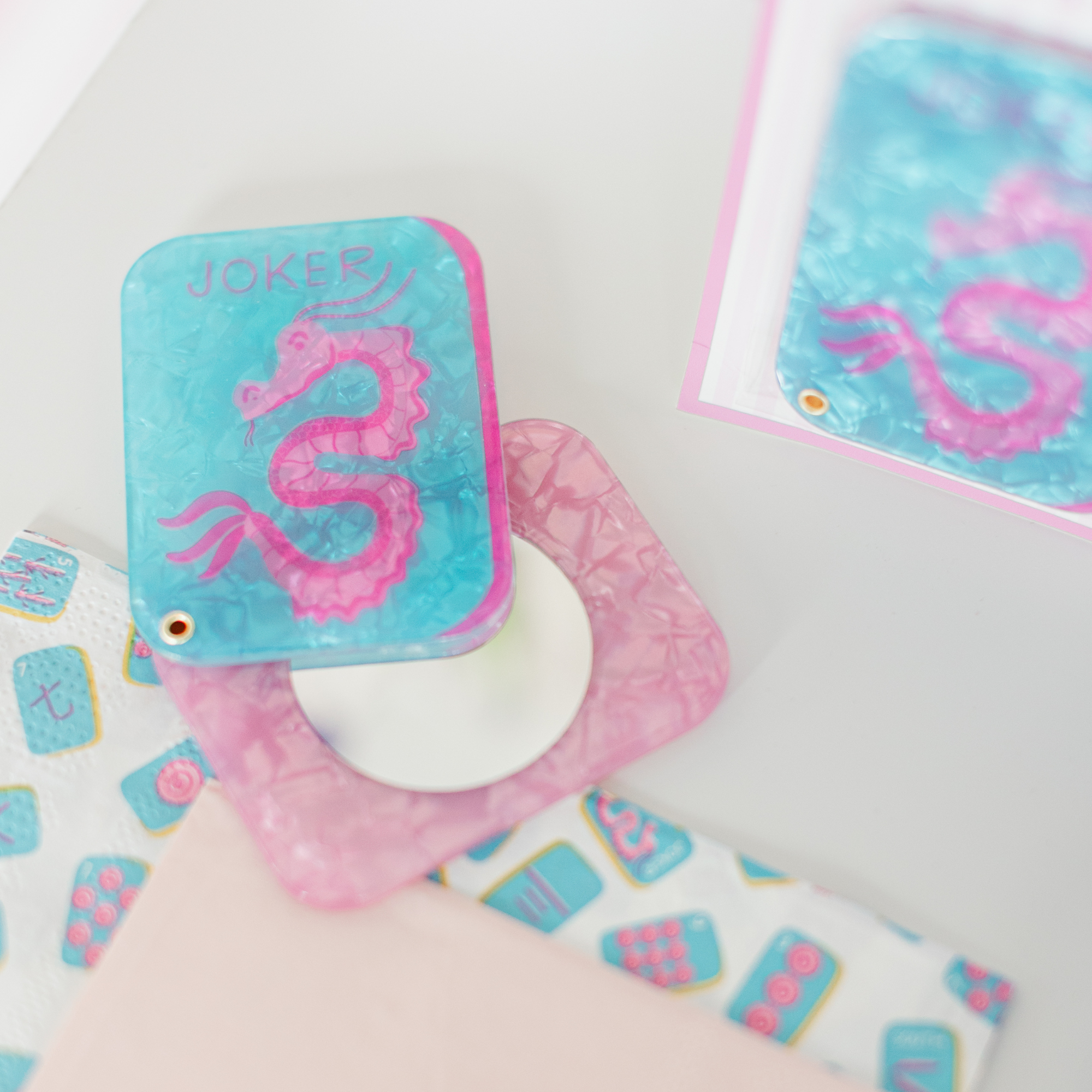Mahjong Joker Compact Mirror, Jollity & Co
