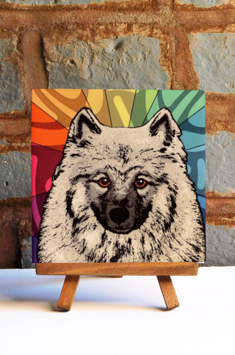 Keeshond Ceramic Art Tile