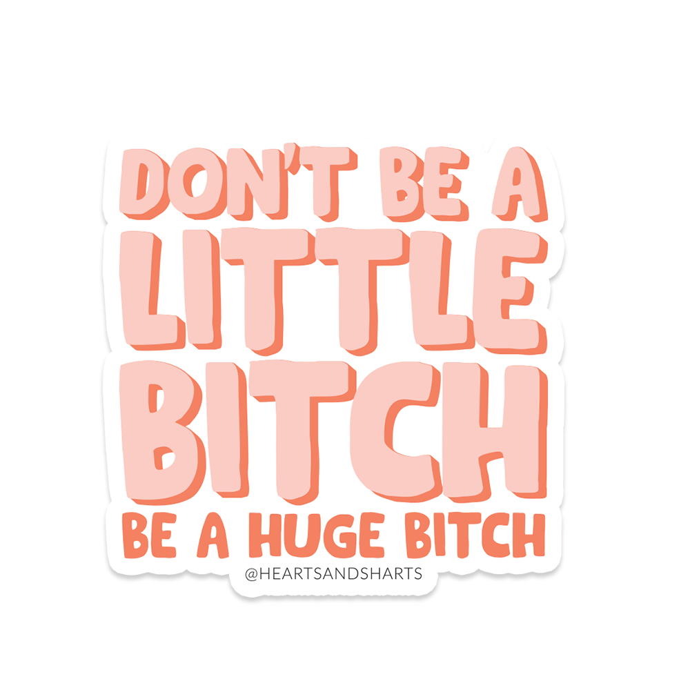 LITTLE BTCH 3X3 ILLUSTRATED VINYL STICKER