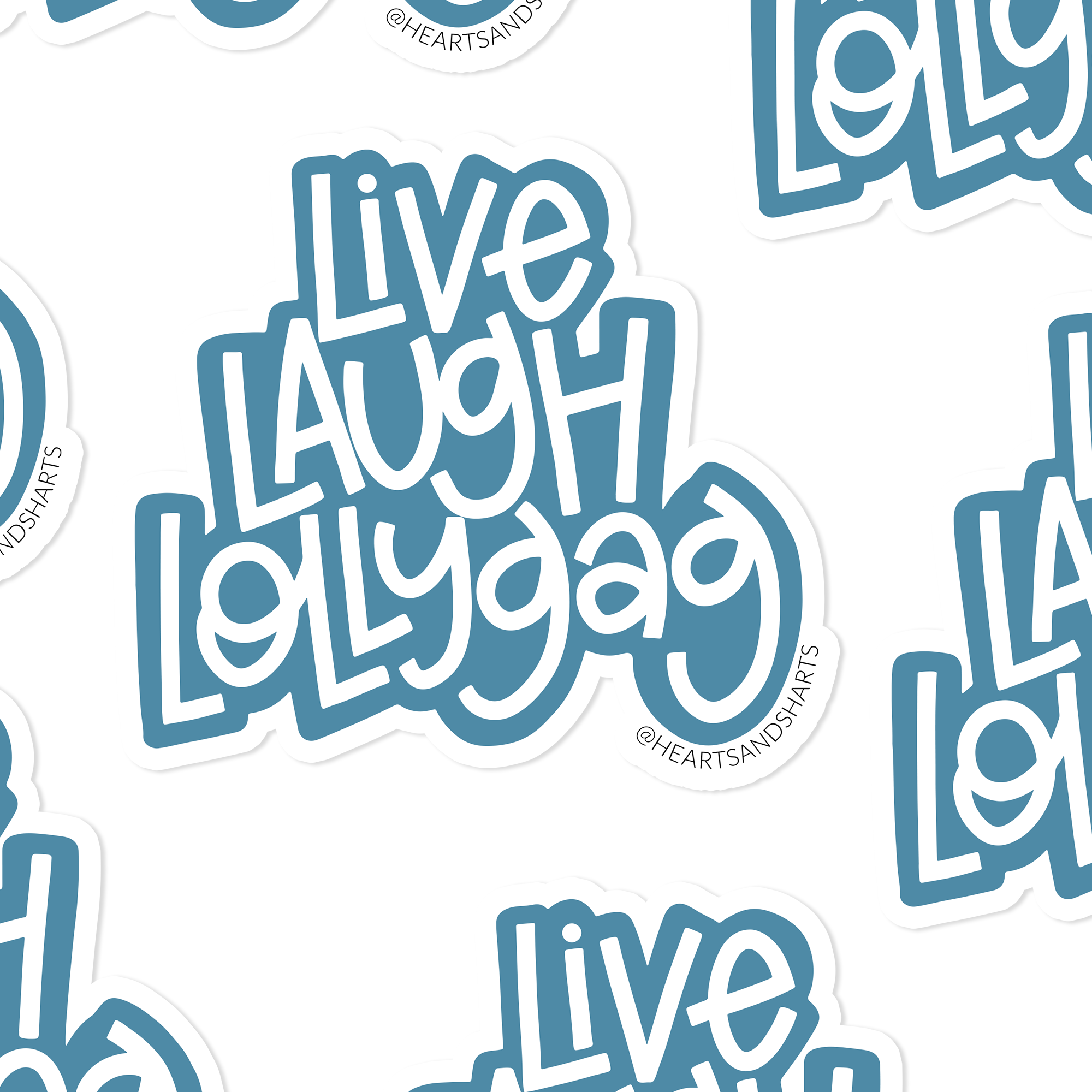 LIVE LAUGH LOLLYGAG ILLUSTRATED 3X3 VINYL STICKER