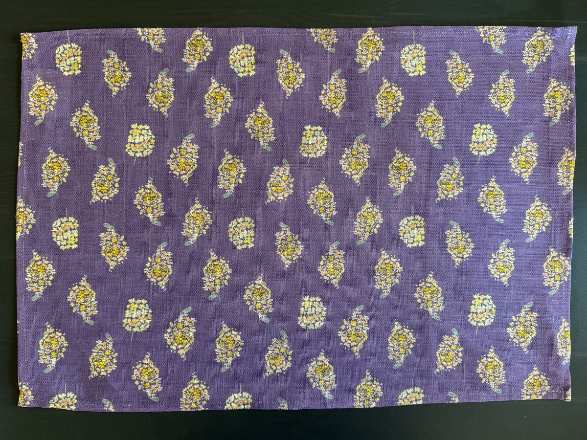 golden hydrangea blooms european linen placemats