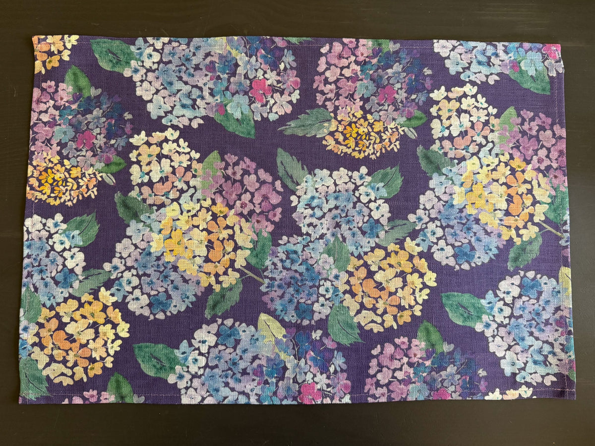 endless hydrangea european linen placemats