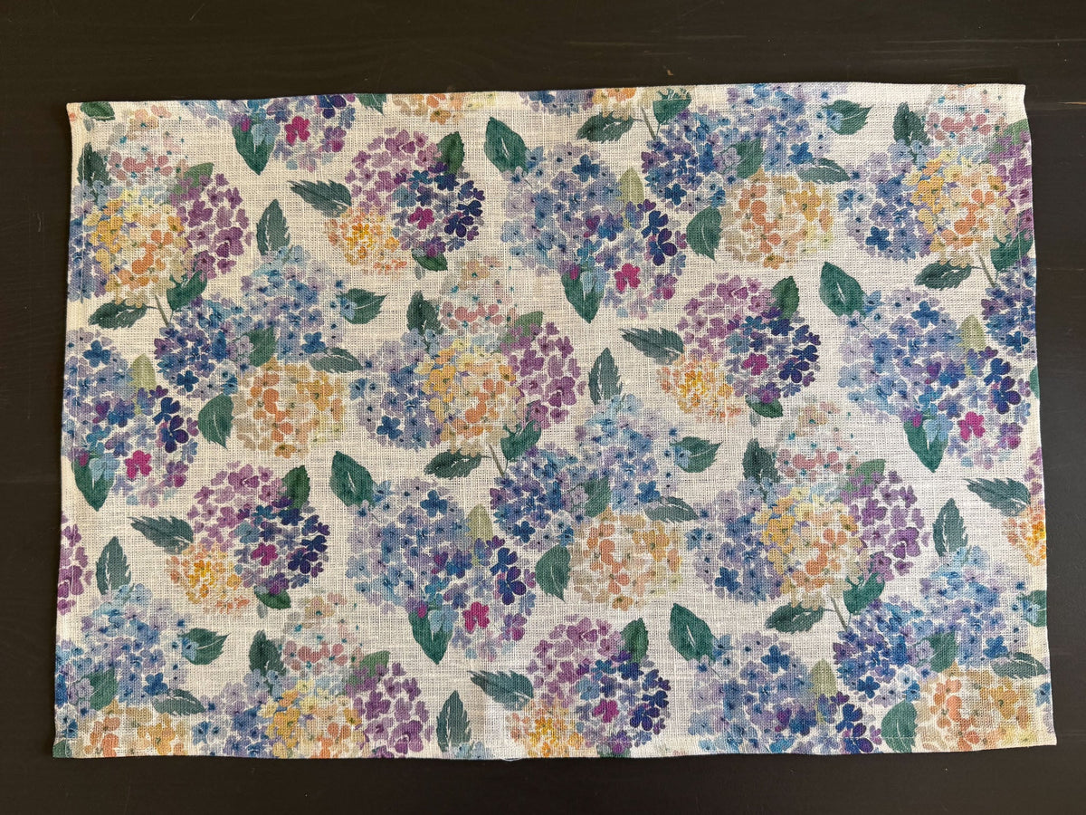 endless hydrangea european linen placemats