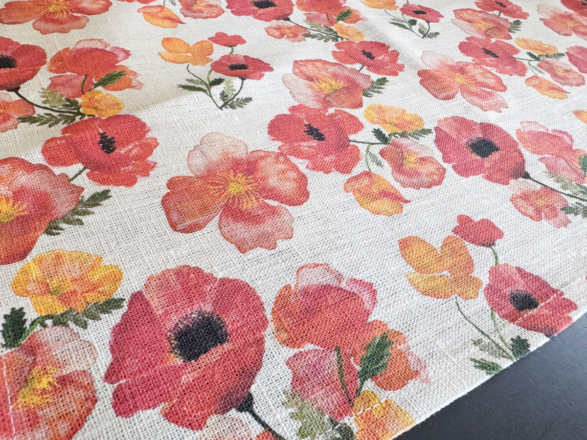 ember poppies european linen placemats