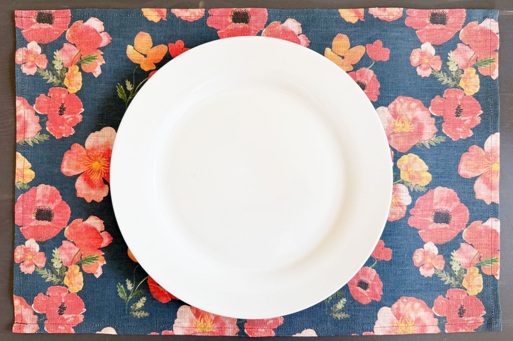 ember poppies european linen placemats
