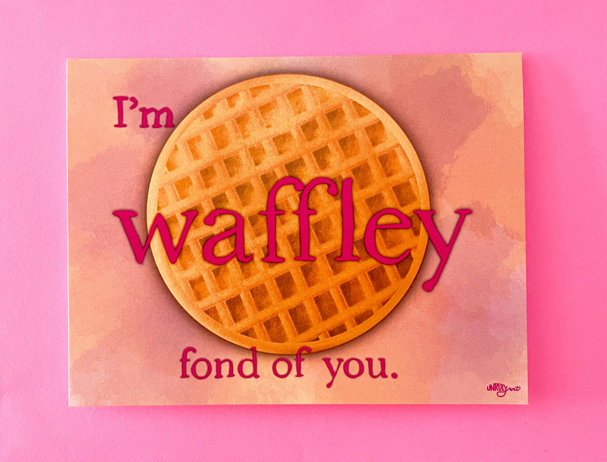Waffley Fond of You Greeting Card/Valentine