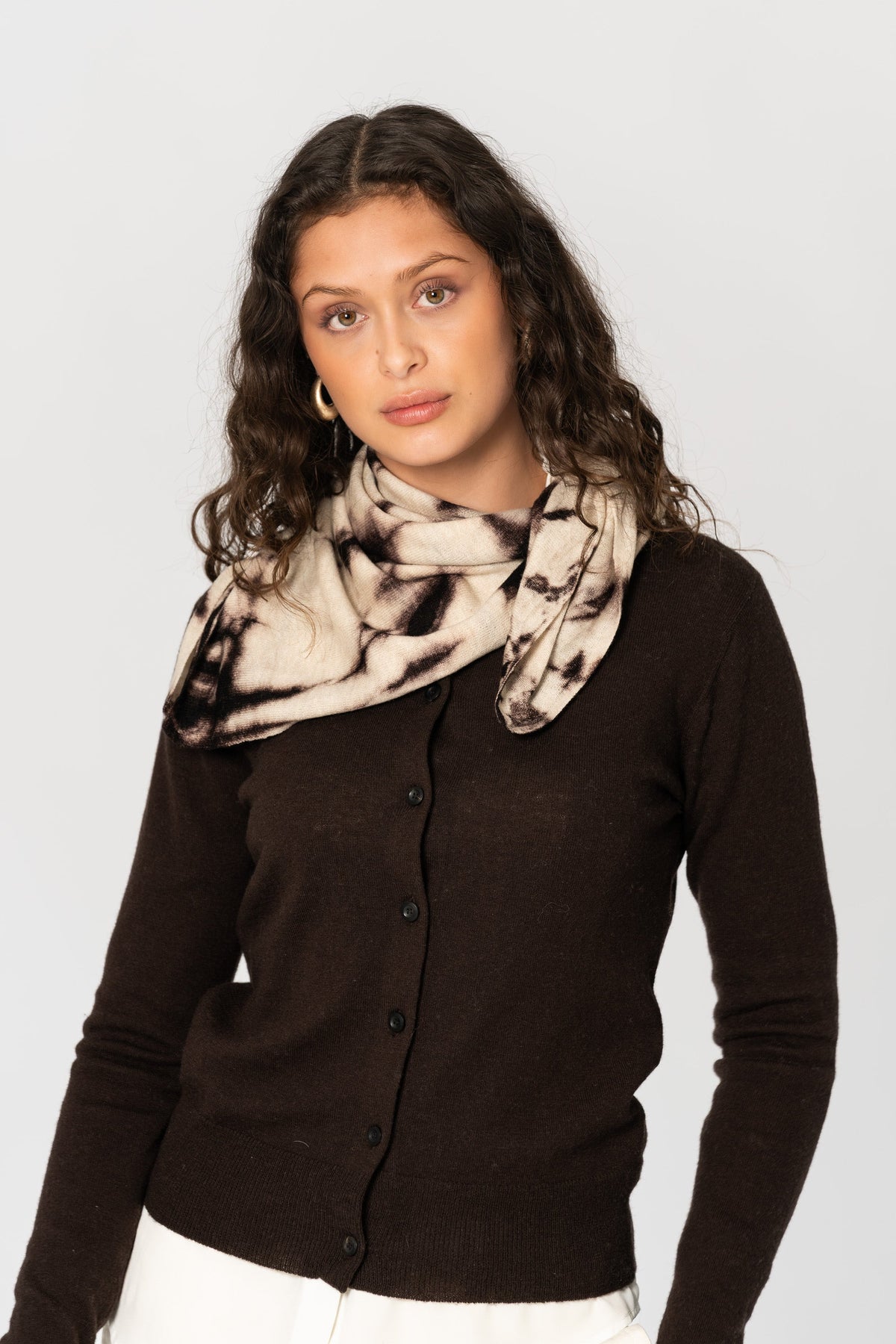 Brown Merino Wool Scarf | Curated Accessories & Knitwear in Chicago, Petite Protea