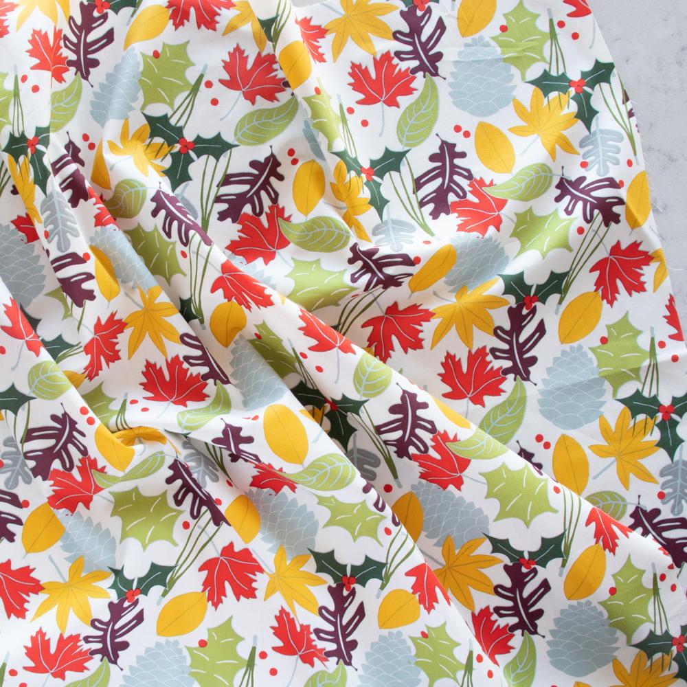 Fat Quarter Holiday Leaves Organic Cotton
