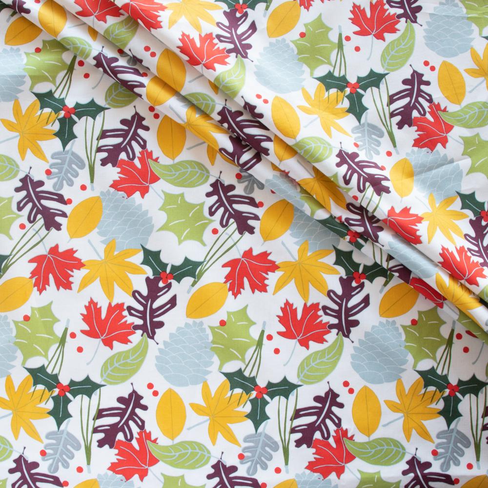 Fat Quarter Holiday Leaves Organic Cotton