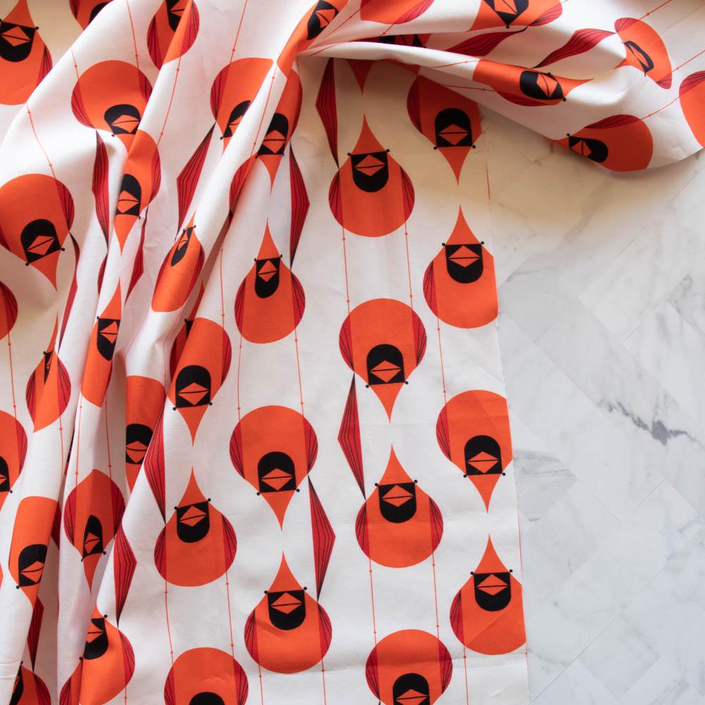 Fat Quarter Giant Cardinal Organic Cotton Poplin