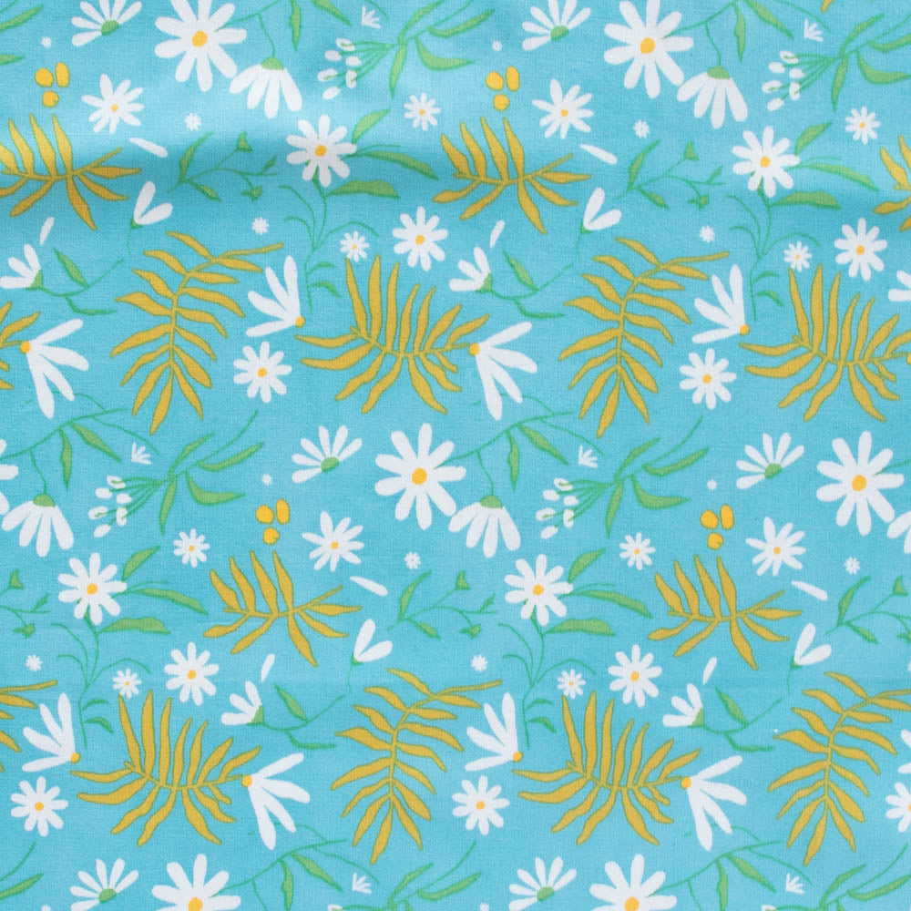 Fat Quarters Fronds and Flowers Market Organic Poplin