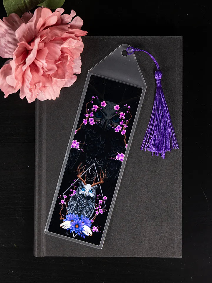 Dark Fantasy Forest Owl Bookmark, Original Artwork Page Holder