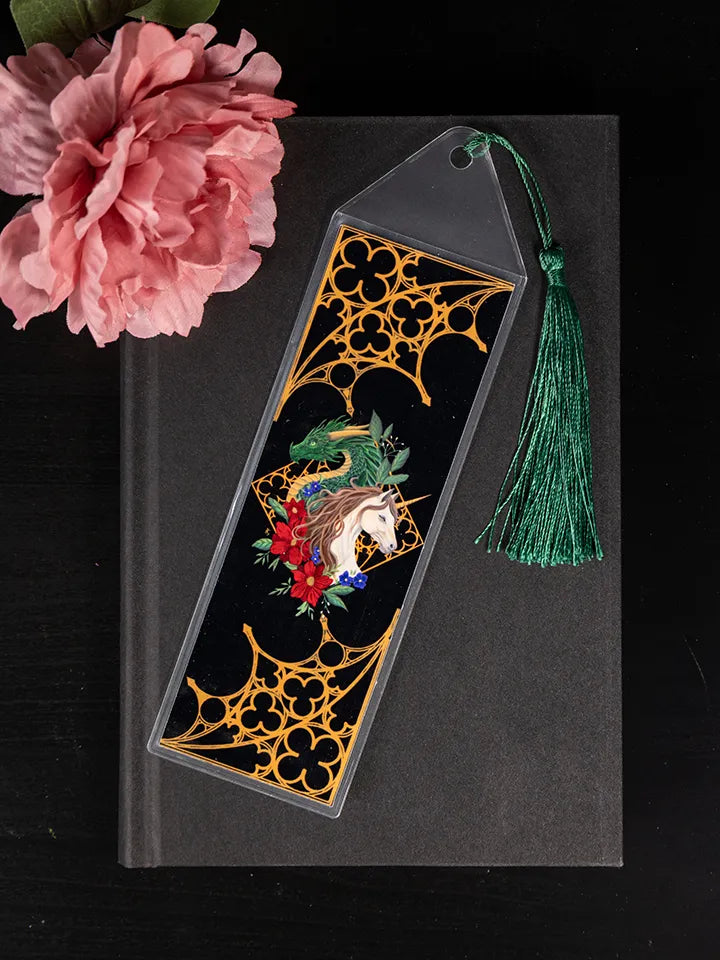 Dragon and Unicorn Bookmark, Original Artwork Page Holder