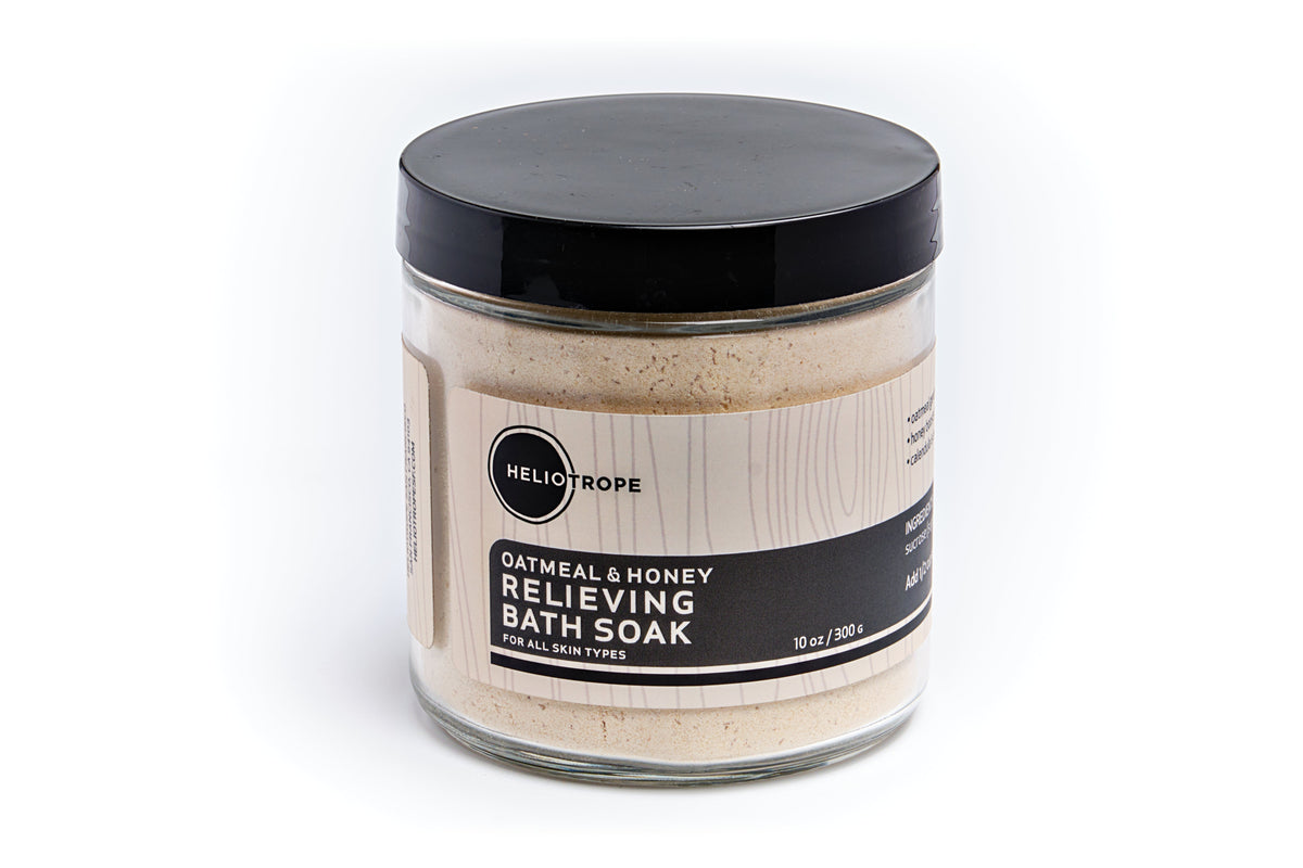 healing soothing relieving oatmeal honey bath soak