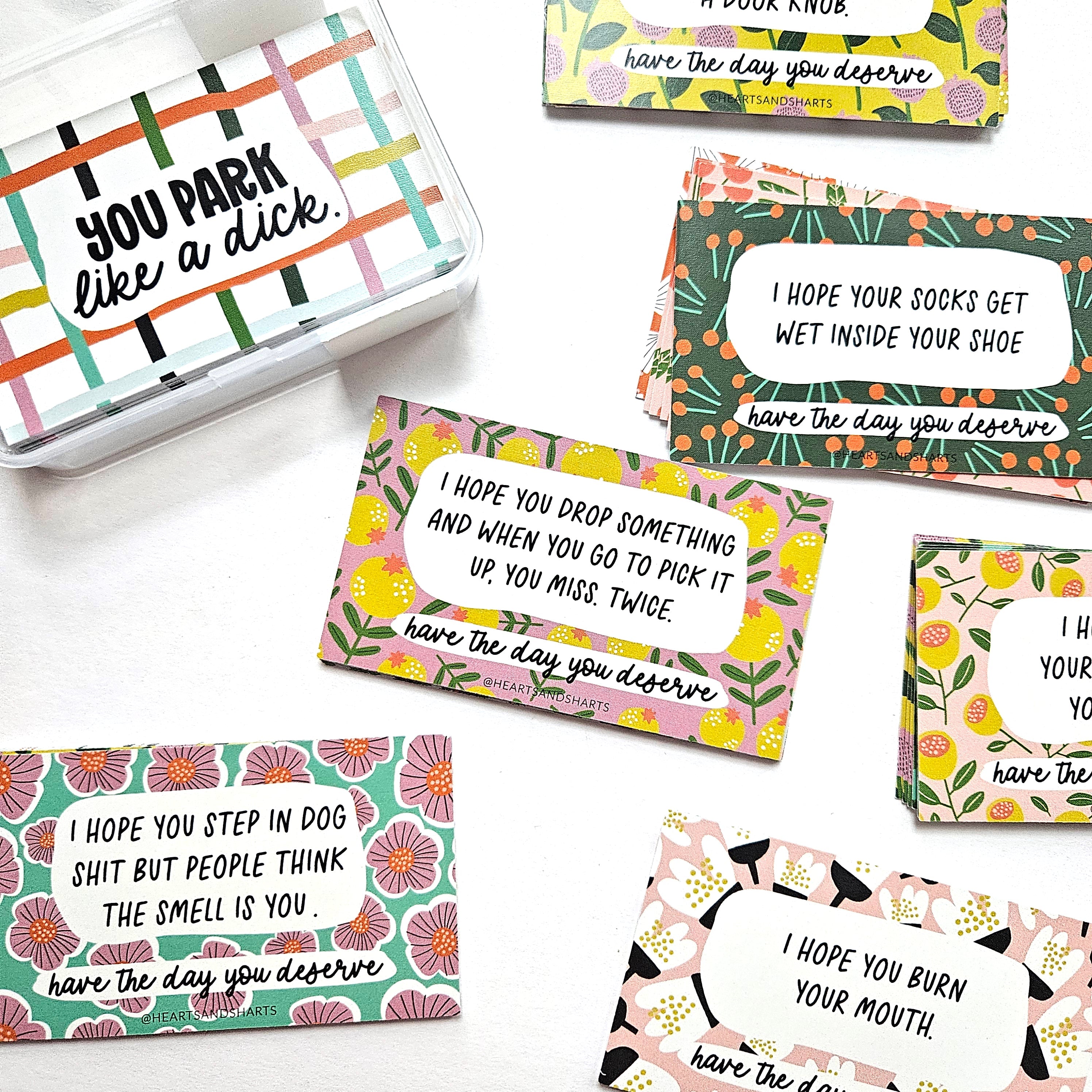 PARKING NOTES - YOU PARK LIKE A D PARKING NOTES - SET OF 30 DOUBLE-SIDED CARDS - NO AI