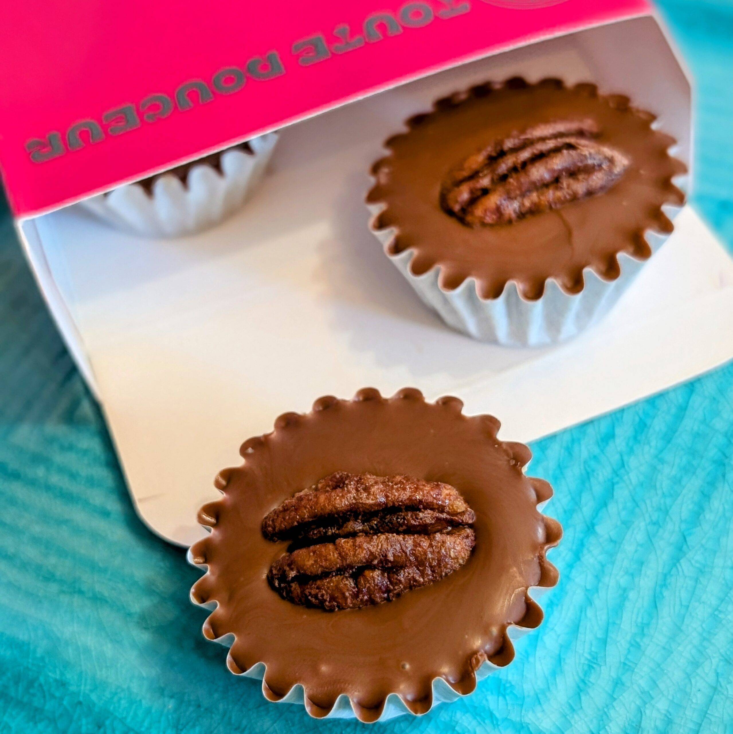 Chocolate Marzipan Cups (Pistachio & Pecan Praline)