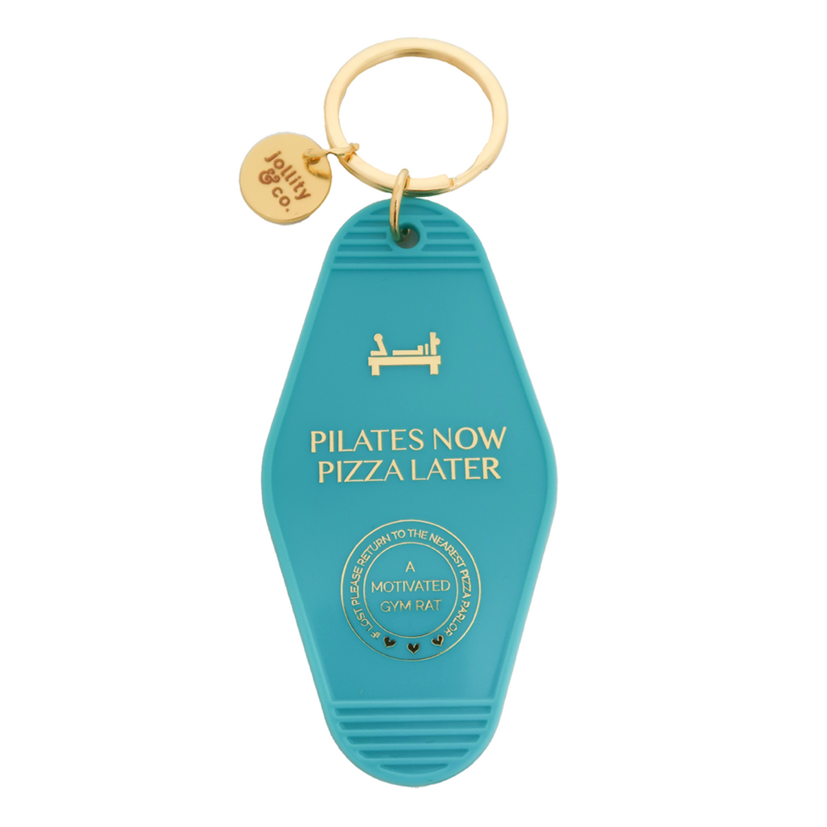 Pilates Now Pizza Later Keychain
