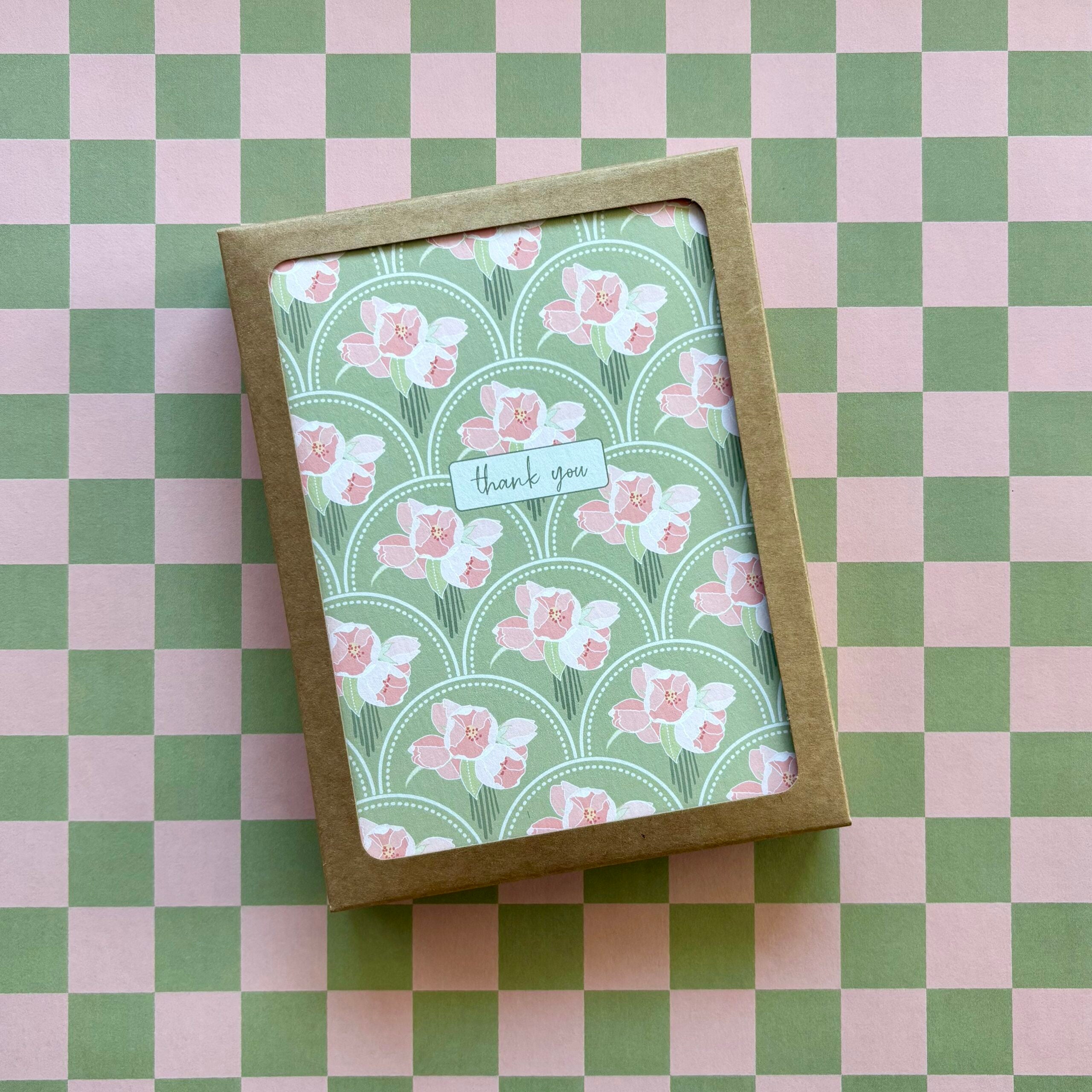Pink Scallop Thank You Cards 8-Pack