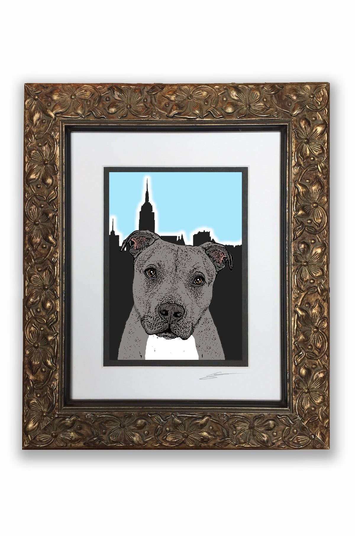 Pit Bull Gray Pupart Portrait