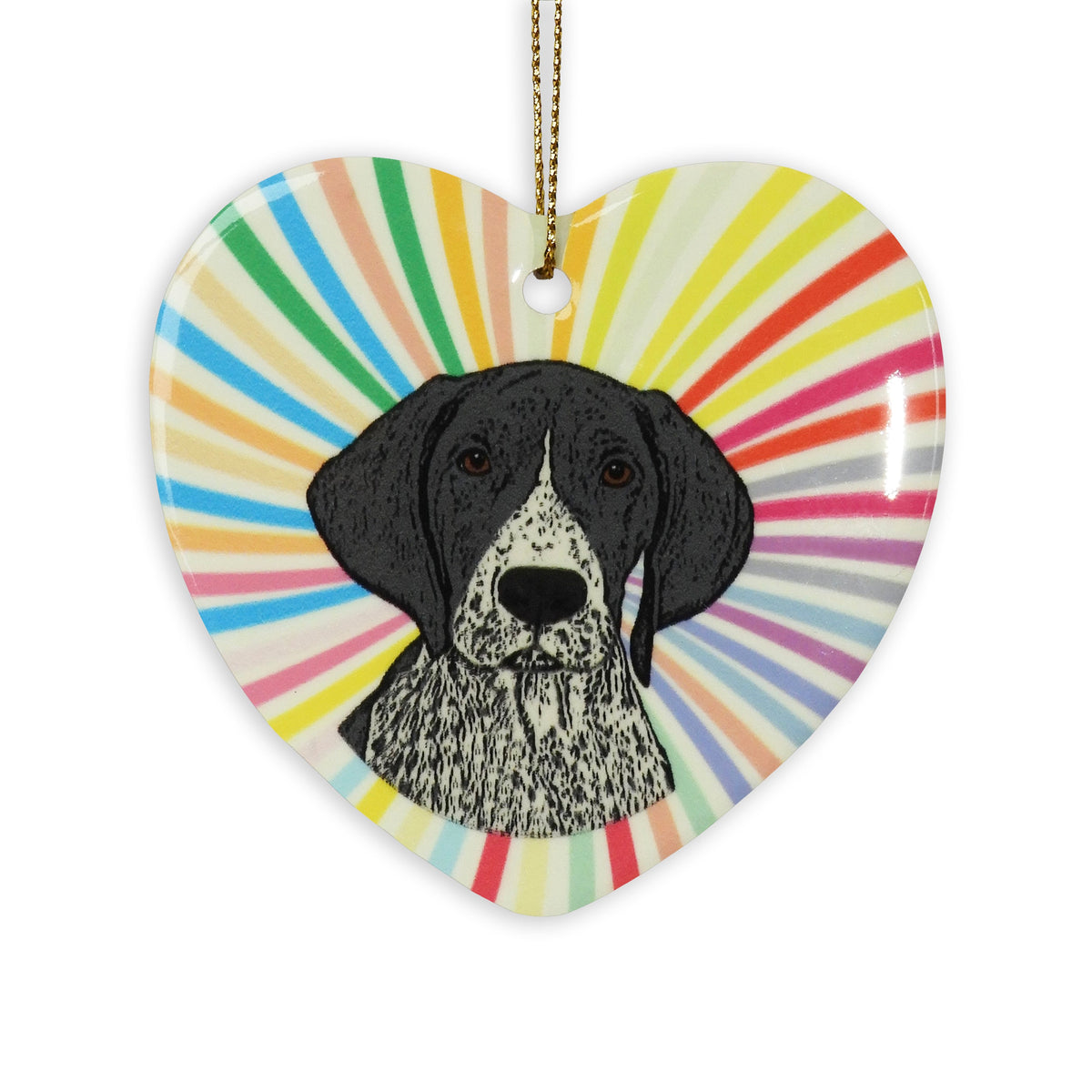 Pointer Ceramic Heart Ornament
