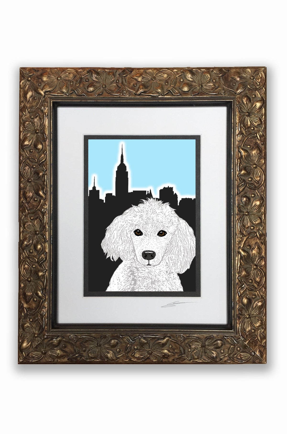 Poodle White Pupart Portrait