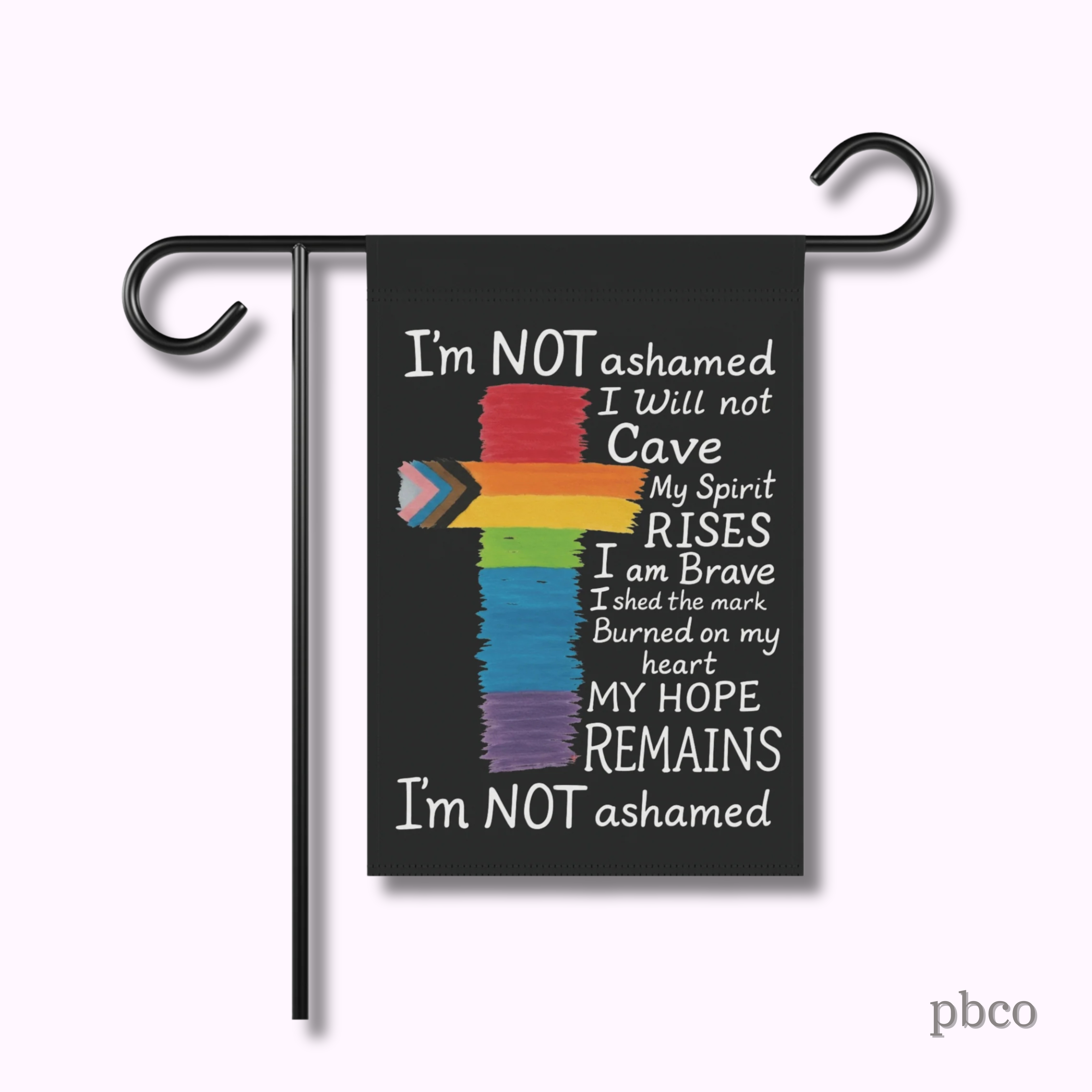 Inclusion Cross Garden Flag | Progress Pride | Not Ashamed
