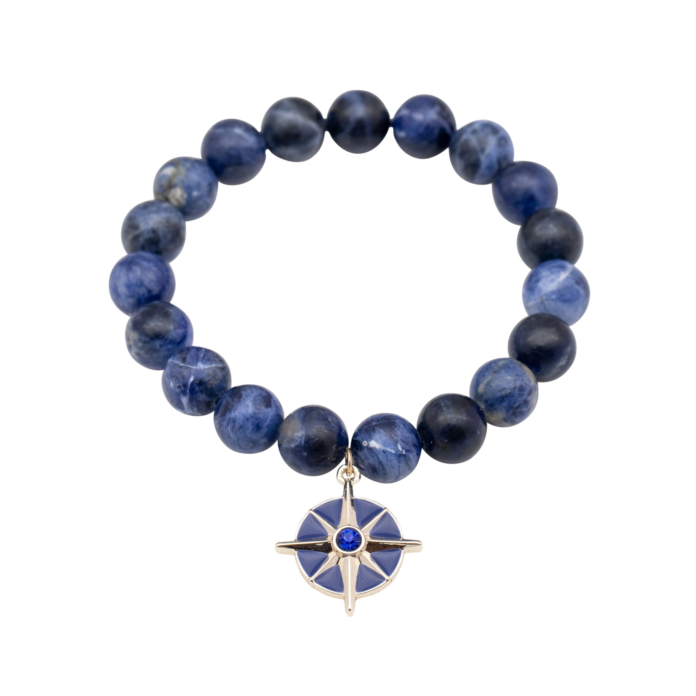 point judith compass rose beaded stretch blue
