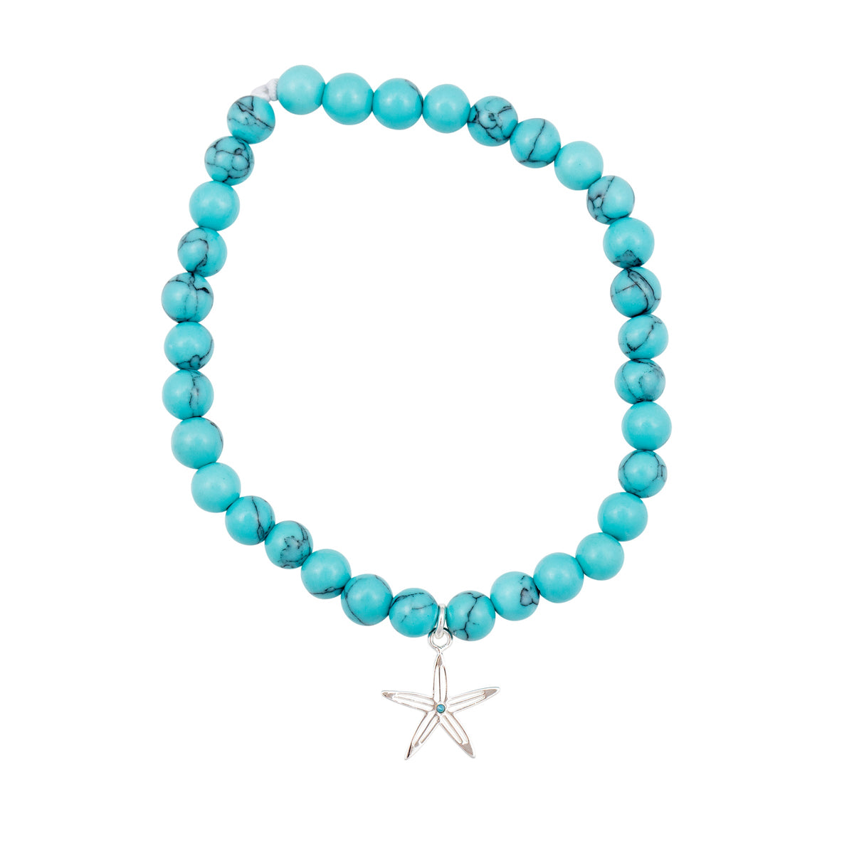 sea bright sea star turquoise stretch bracelet gold