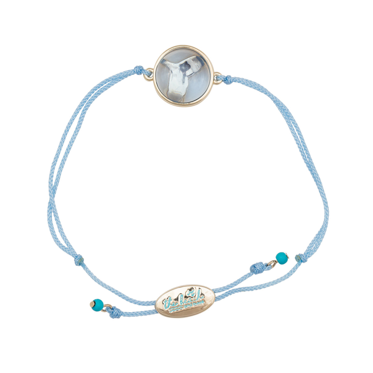 hyannis whale silder bracelet blue gold