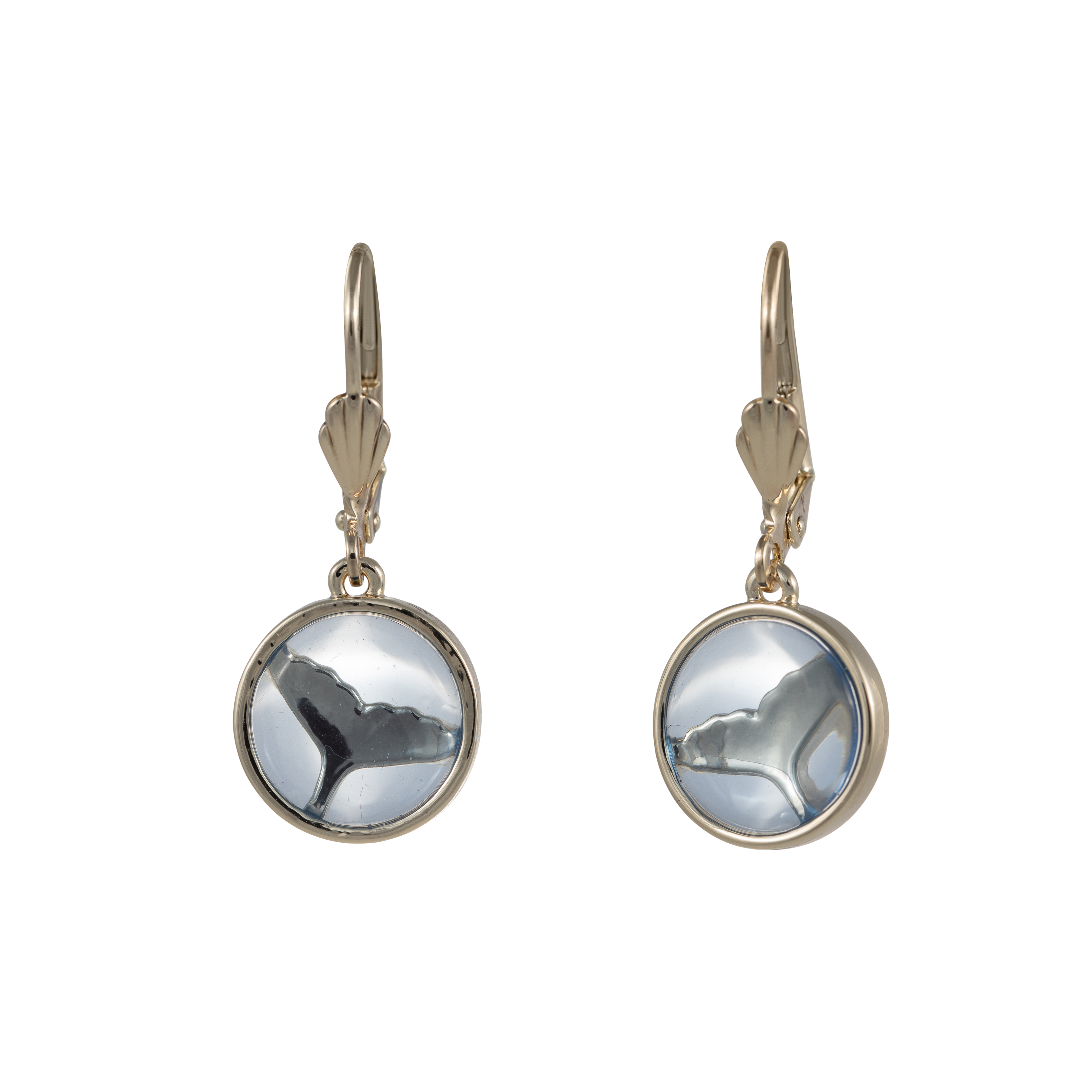 hyannis whale tail drop leverback earrings gold