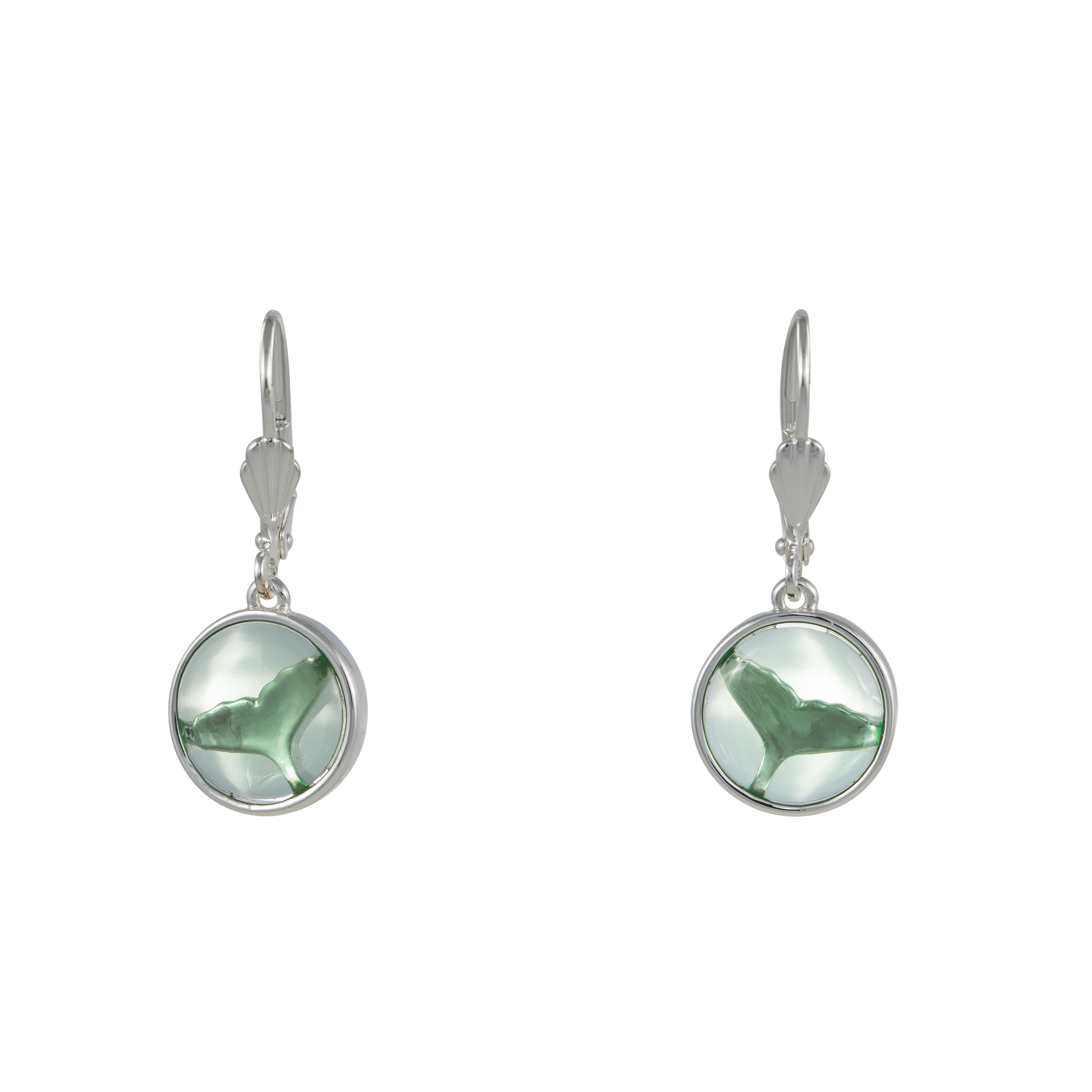 hyannis whale tail drop leverback earrings silver