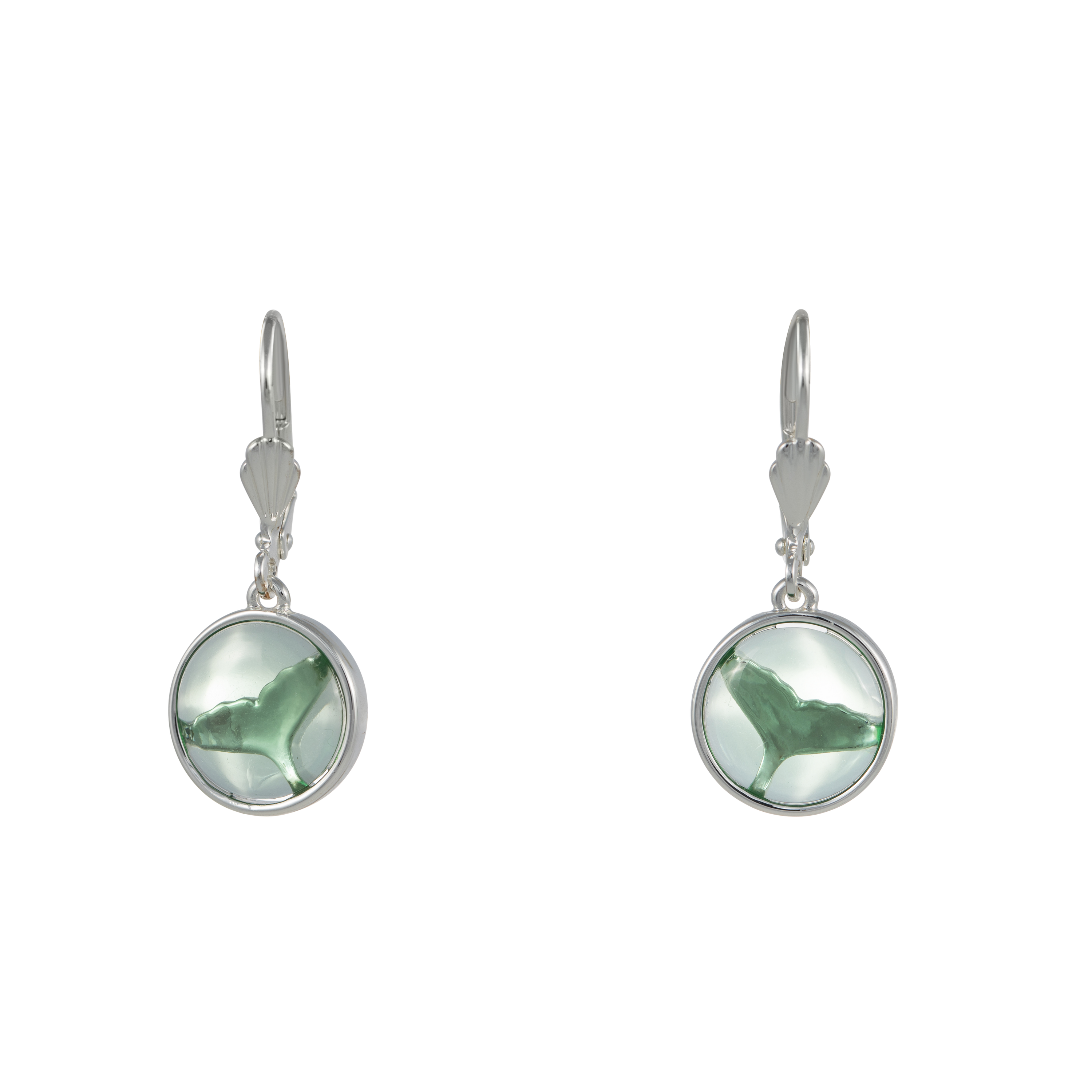 hyannis whale tail drop leverback earrings silver