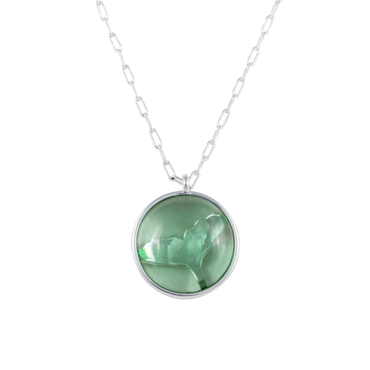 hyannis whale pendant necklace - silver