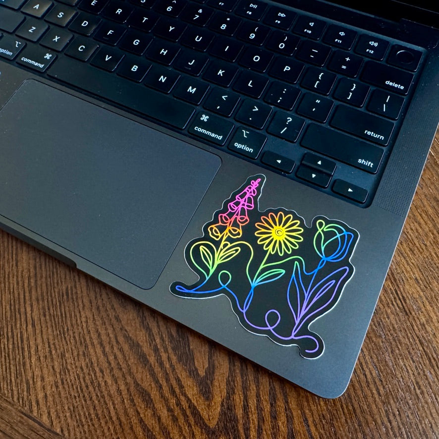 Rainbow-Foxglove-Daisy-Tulip-Glossy-Vinyl-Sticker-Indoor-Outdoor-Decal-Subtle-FDT-Flowers-Anti-Trump-LGBTQ-Gift