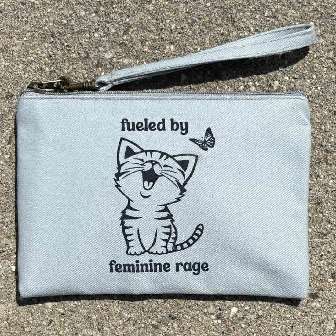 Cotton Canvas Wristlet Pouch - Feminine Rage