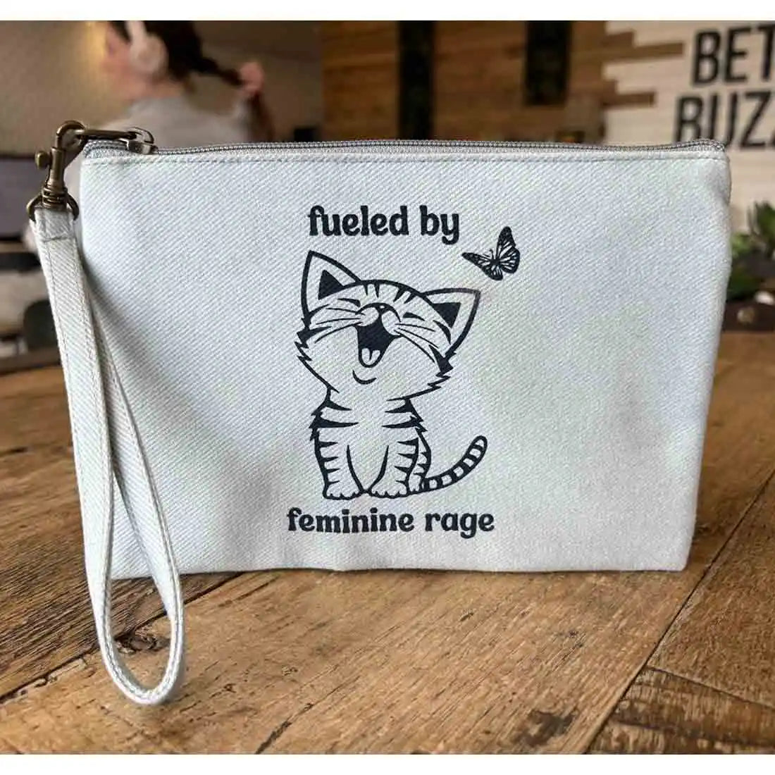 Cotton Canvas Wristlet Pouch - Feminine Rage