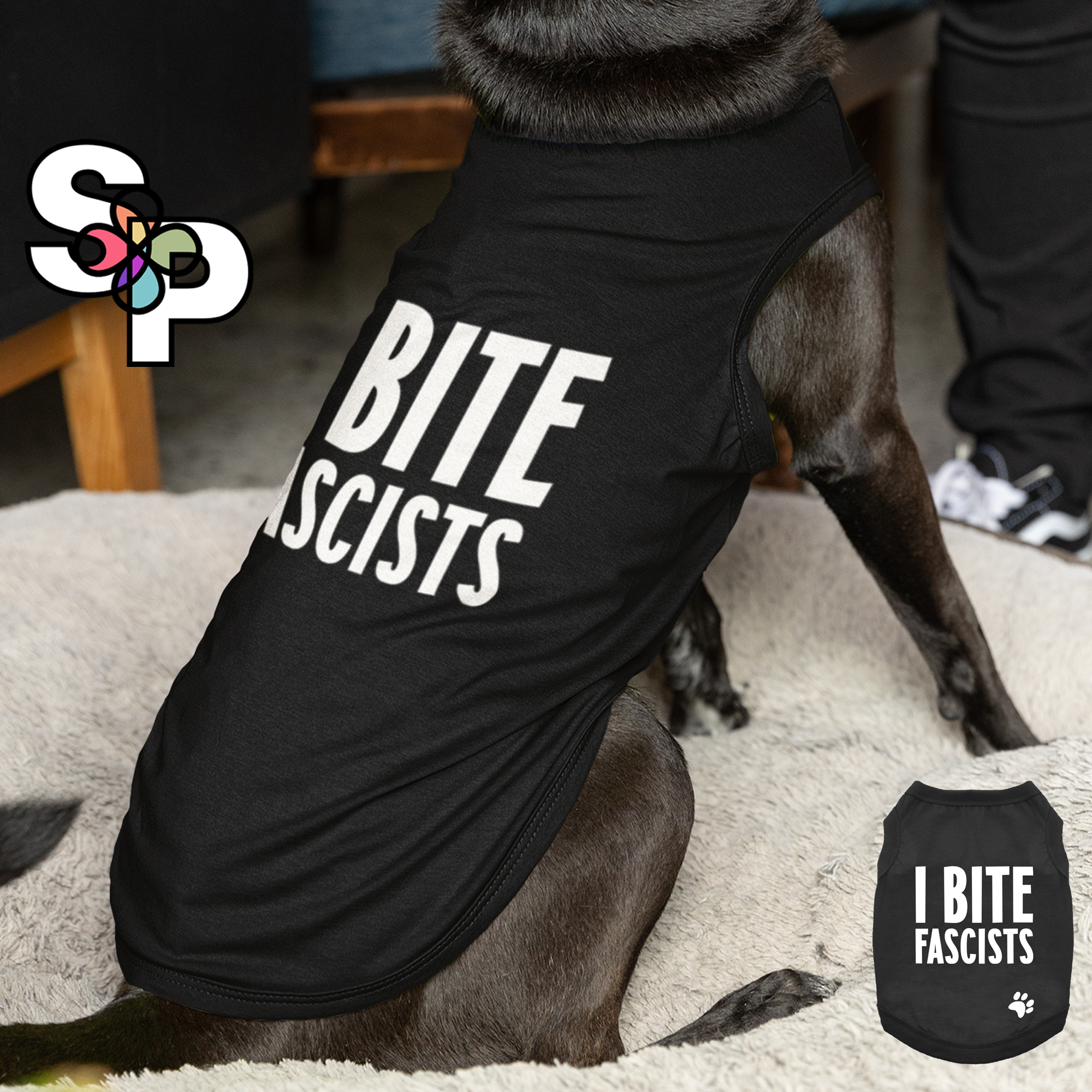 I Bite Fascists: 100% Cotton Pet RESIST Shirt