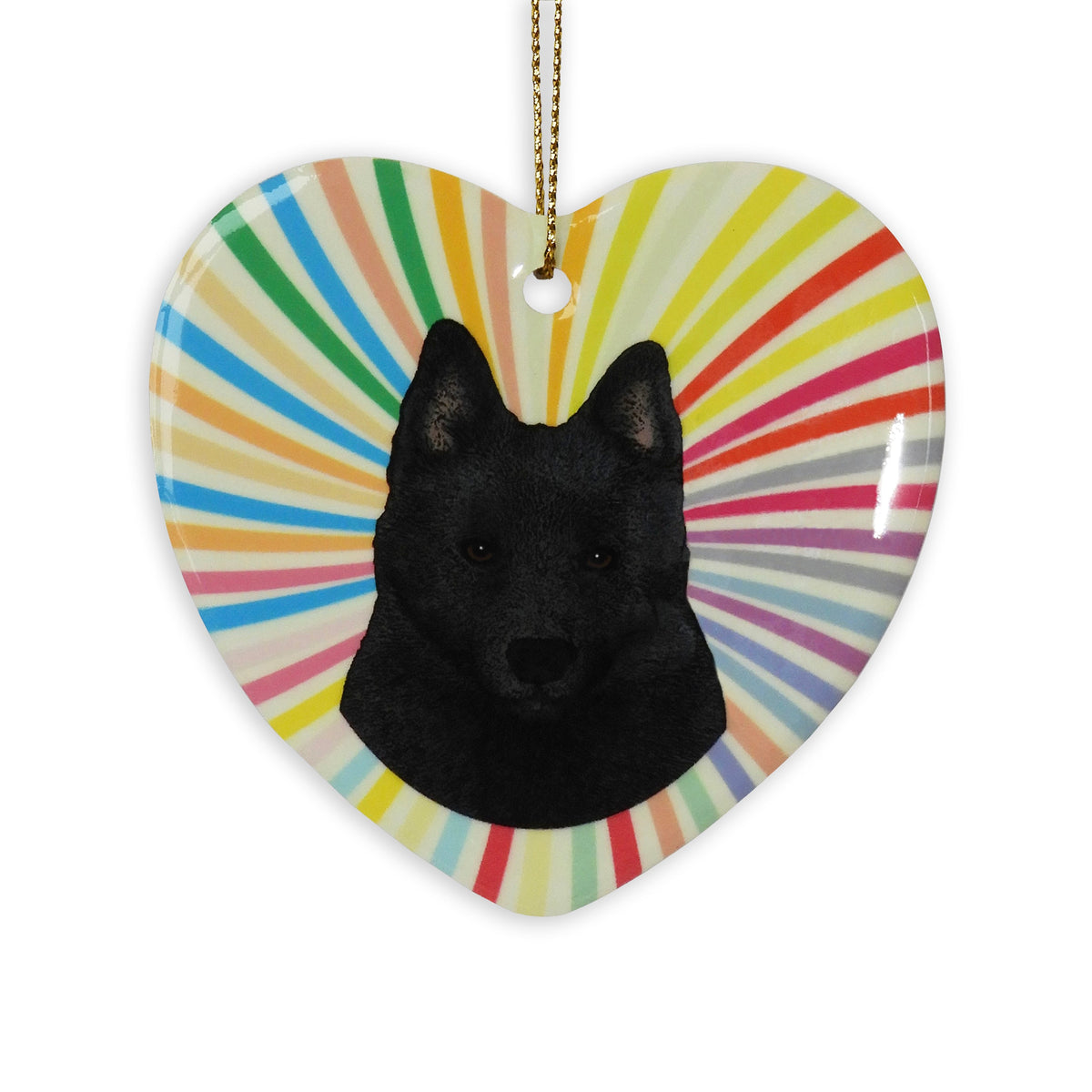Schipperke Ceramic Heart Ornament