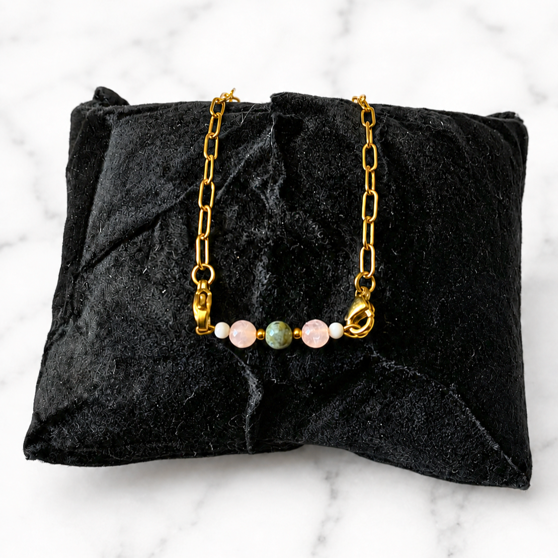 Self Love/Self Growth Interchangeable Ritual Bracelet | Handmade Rose Quartz & Bloodstone Crystal Bracelet
