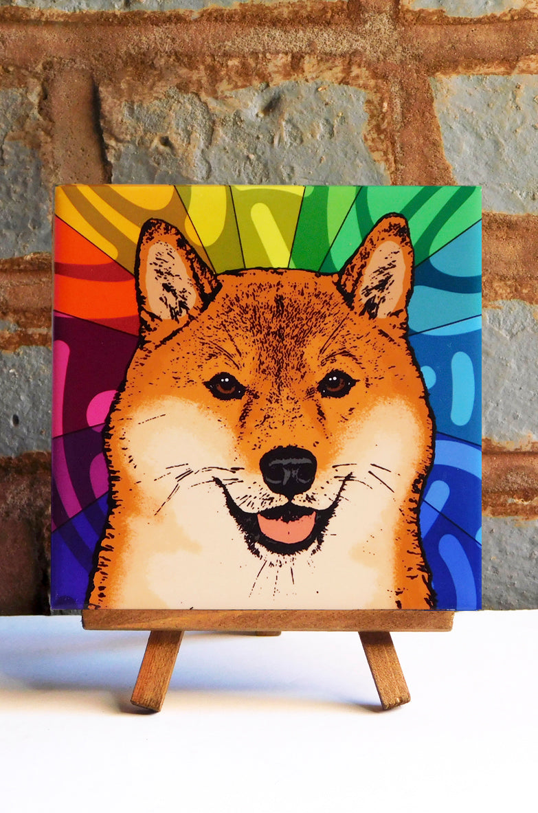 Shiba Inu Ceramic Art Tile
