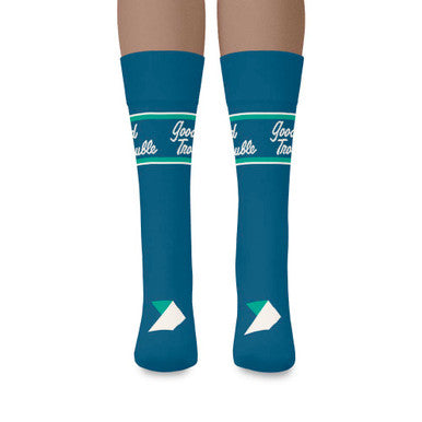 Democracy Forward "Good Trouble" Blue Crew Sock