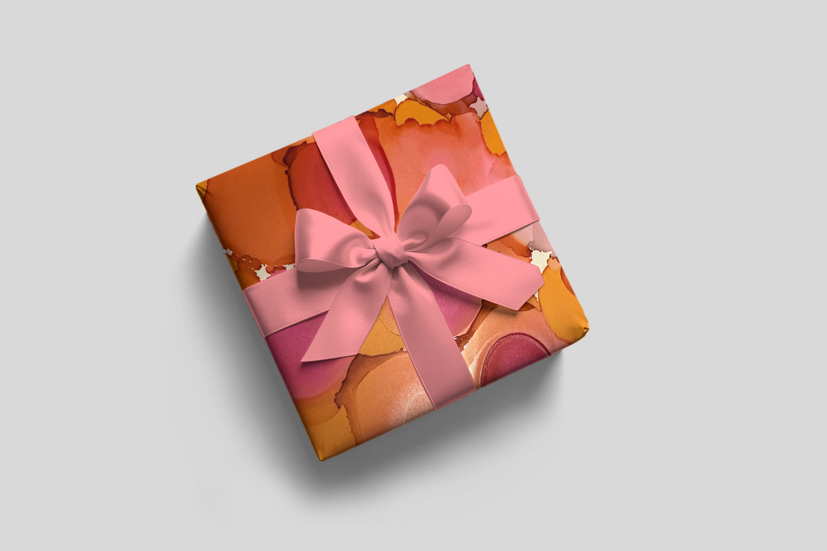 Pink and Orange Dots Wrapping Paper, Gift Wrap Sheets