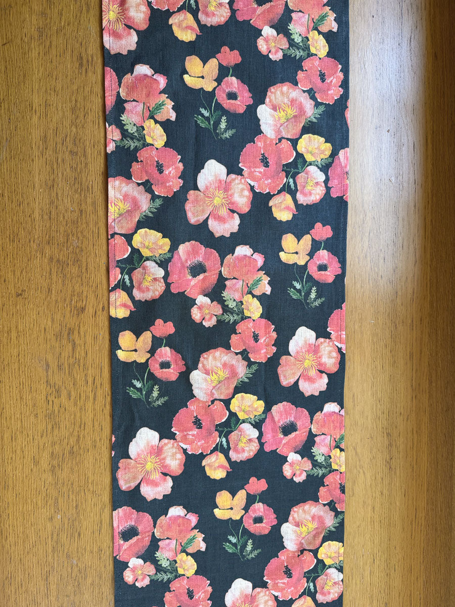 ember poppies european linen table runner