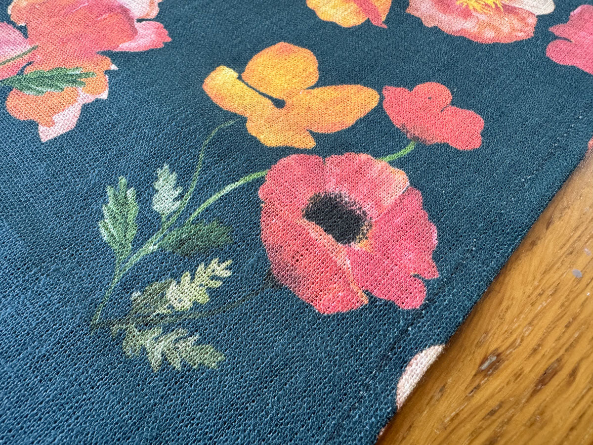 ember poppies european linen table runner