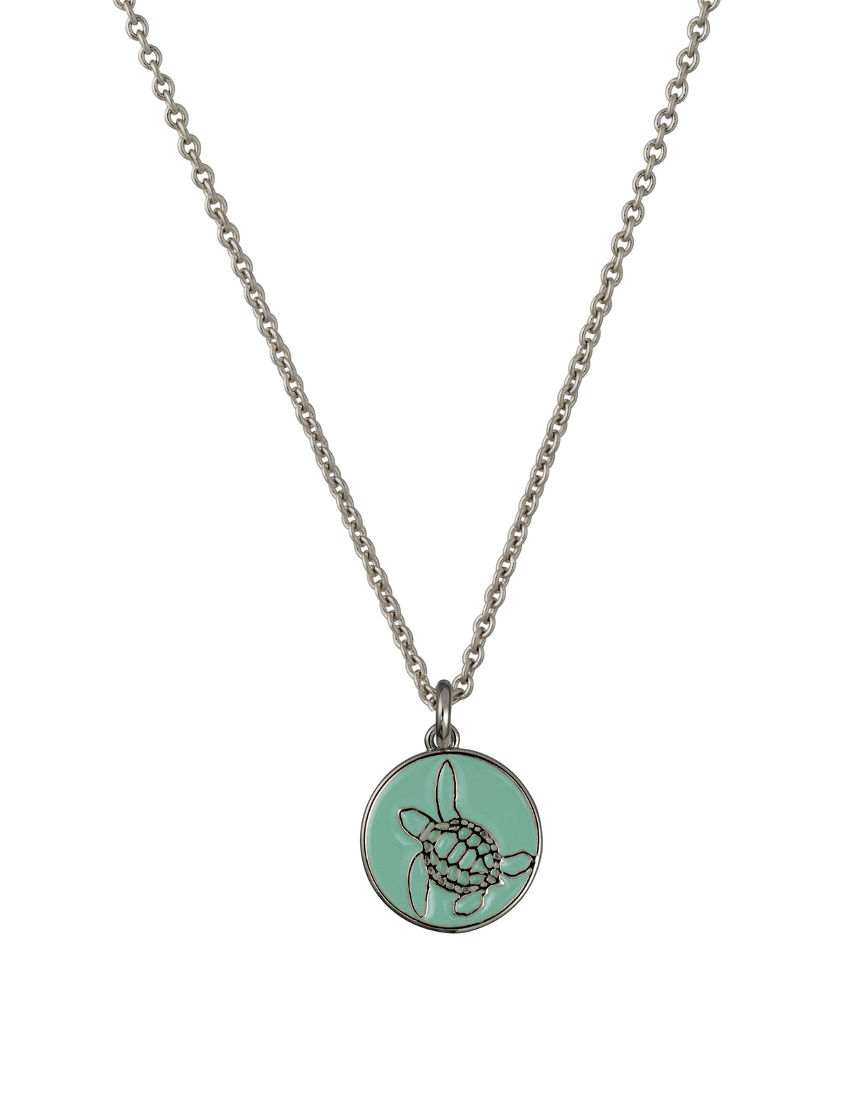 bald head island sea turtle coin necklace green gold