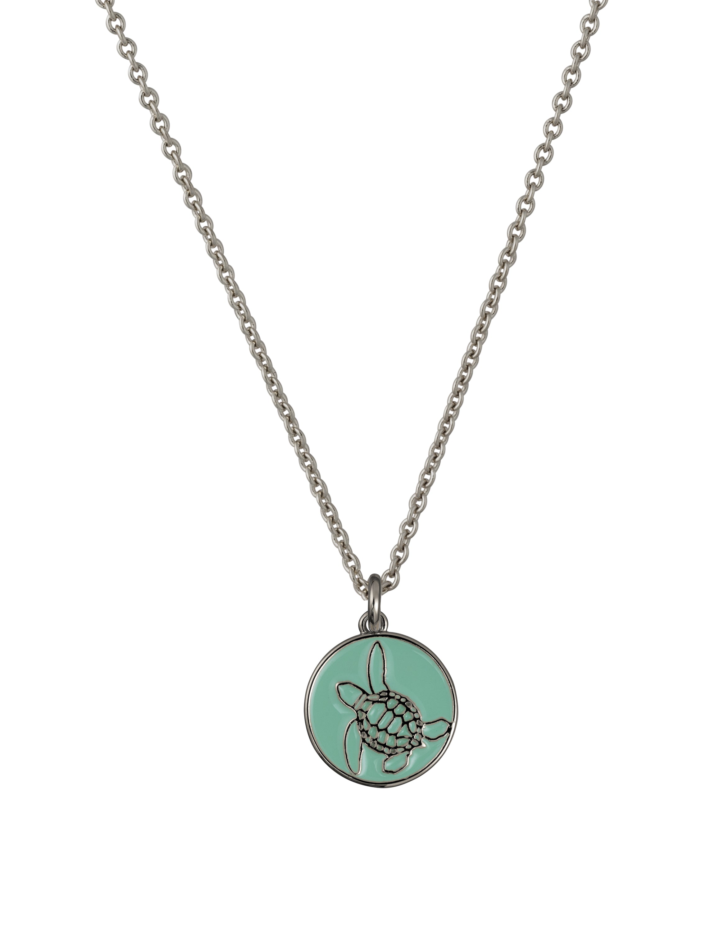 bald head island sea turtle coin necklace mint silver