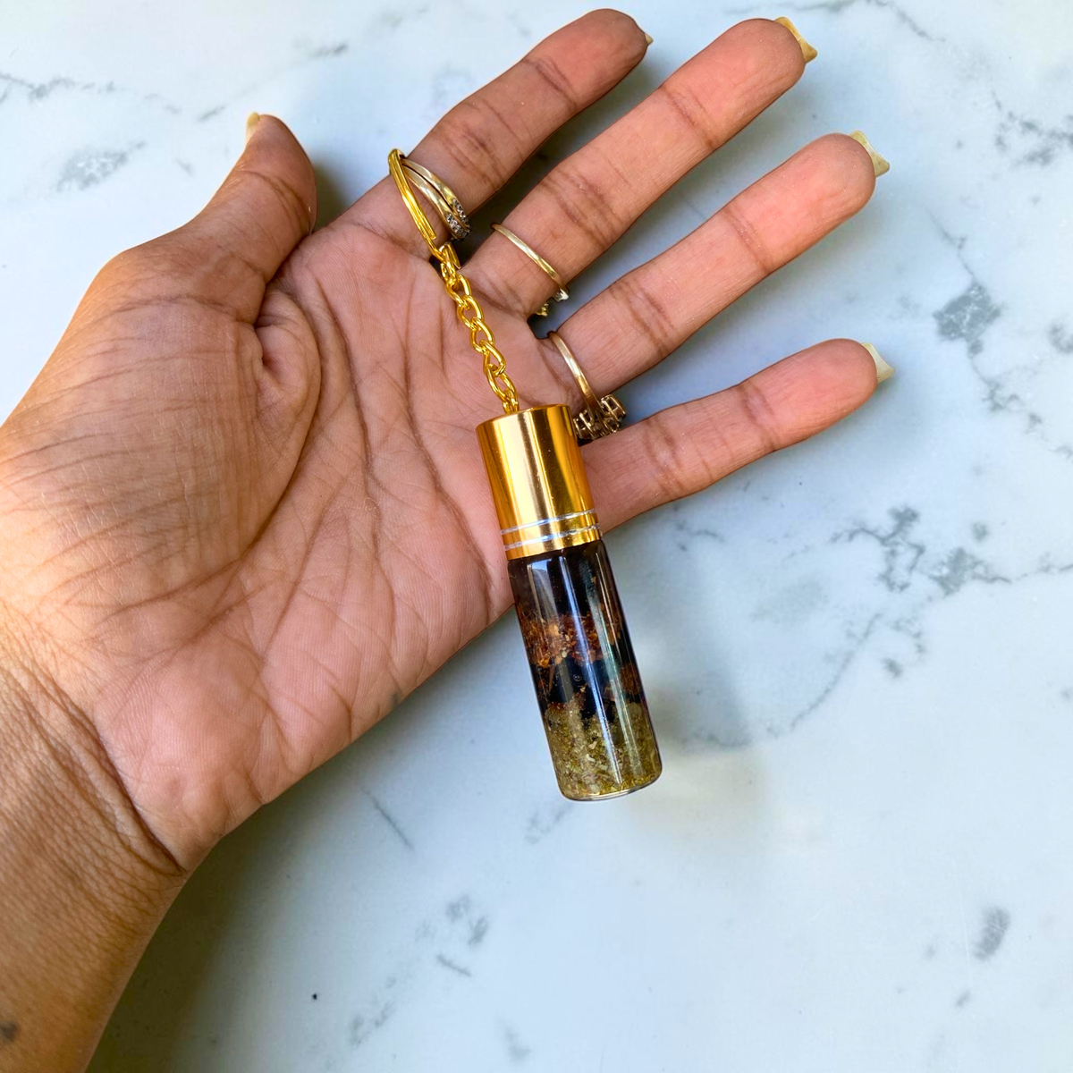Remove Negative Energy Keychain | Handmade Crystal & Herb Charm