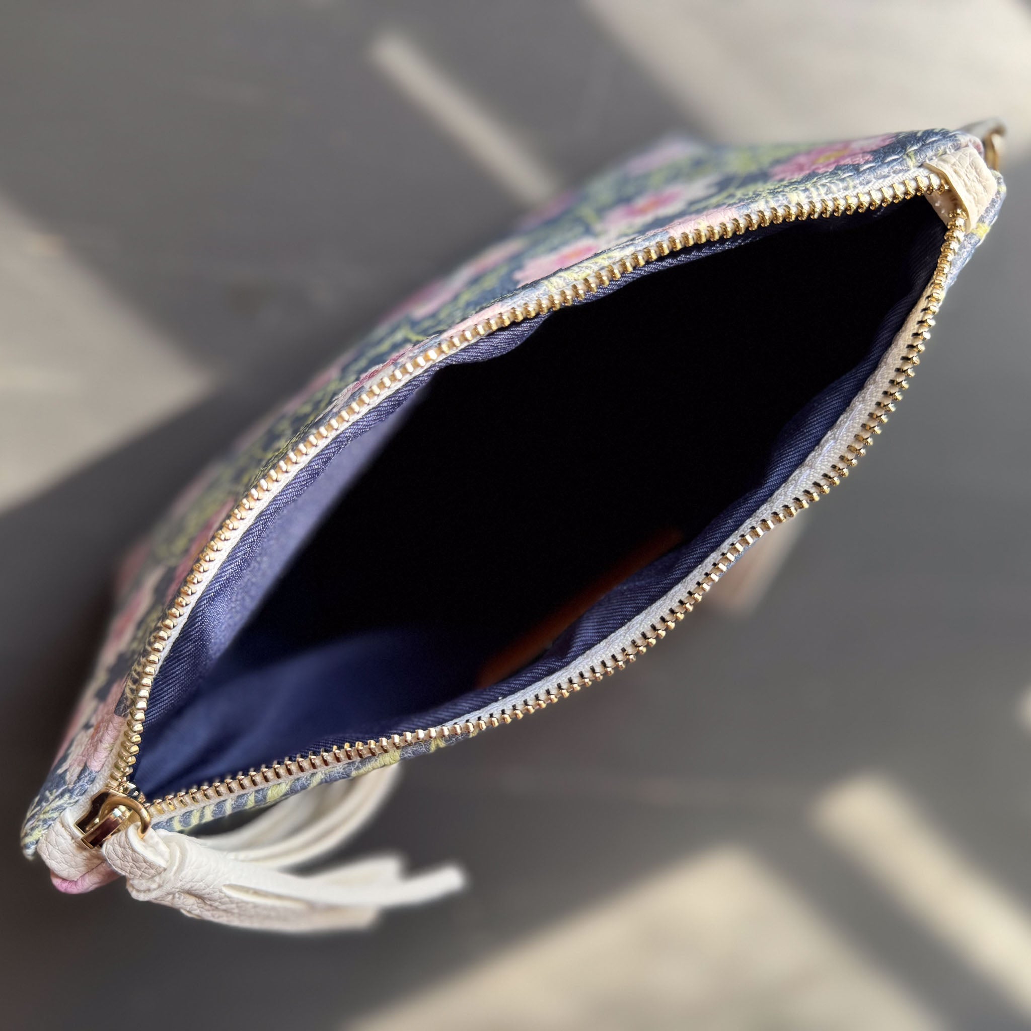 airy cosmos clutch in vegan leather